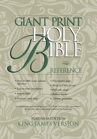 9780310911524: Giant Print Holy Bible, Center Column Reference: Black Leather