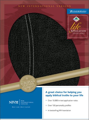 9780310920366: Life Application Study Bible: New International Version Black/Black Leather