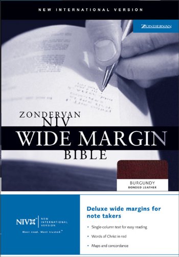 9780310922179: Zondervan Niv Wide Margin Bible: Burgundy Bonded Leather