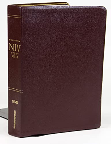 9780310929598: New International Version Study Bible: Burgundy Top Grain Leather
