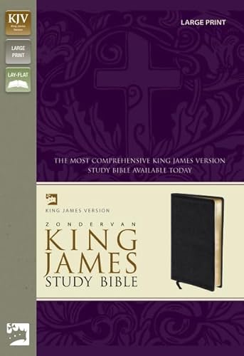 9780310929918: KJV Zondervan Study Bible, Large Print, Bonded Leather, Black