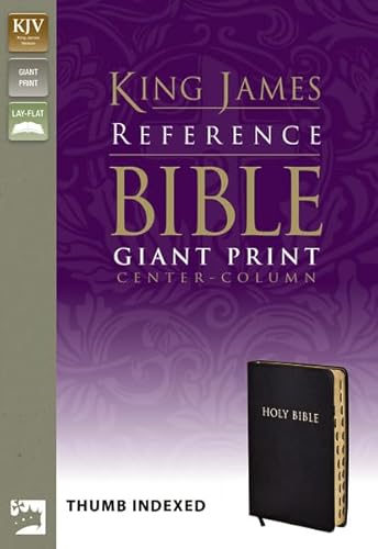 9780310931775: Reference Bible: King James, Black Bonded Leather, Giant Print Center-column, Thumb Indexed