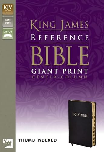 Stock image for KJV, Reference Bible, Giant Print, Bonded Leather, Black, Indexed, Red Letter Edition (King James Reference Line) for sale by Books Unplugged