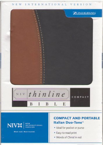 9780310933267: Holy Thinline Compact Bible: New International Version, Black/Tan Italian Leather Duo Tone