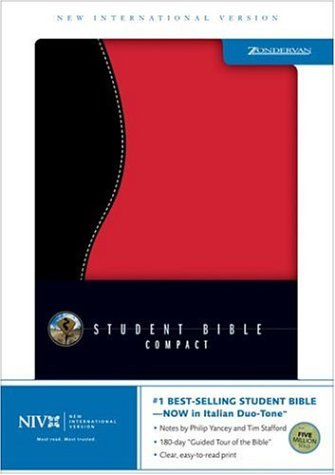 9780310947608: Student Bible: New International Version, Dark Black/red Printed Italian Duo-tone Compact