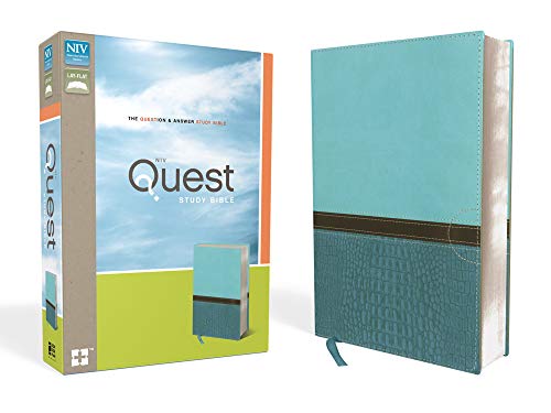 9780310949657: NIV Quest Study Bible: The Question & Answer Bible: NIV Turquoise / Caribbean Blue Italian Duo-Tone