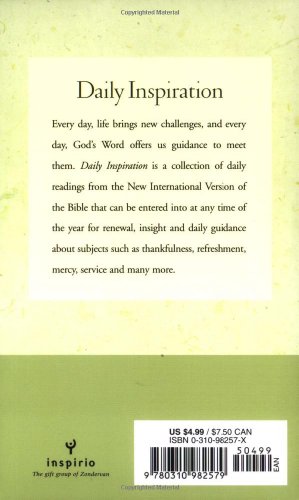 Daily Inspiration from the New International Version (9780310982579) by Zondervan; Matuszak, Pat