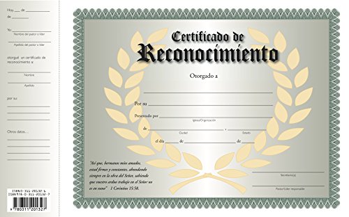9780311201327: Certificado de Reconocimiento (Spanish Edition)