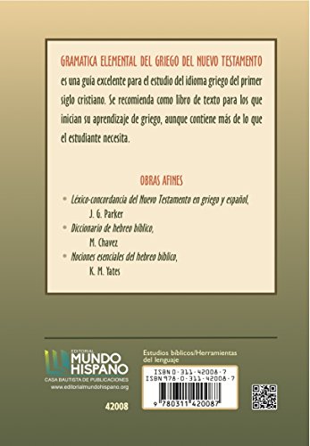 Stock image for Gramatica Elemental del Griego del Nuevo Testamento (Spanish Edition) for sale by HPB-Diamond