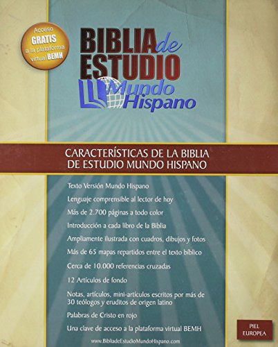 9780311488919: Biblia de Estudio Mundo Hispano (Tapa Piel Europea) (Spanish Edition)