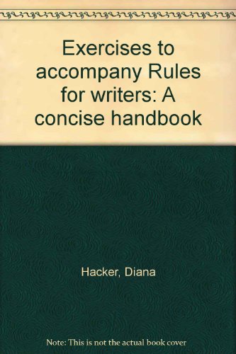 Beispielbild fr Exercises to accompany Rules for writers: A concise handbook zum Verkauf von Wonder Book