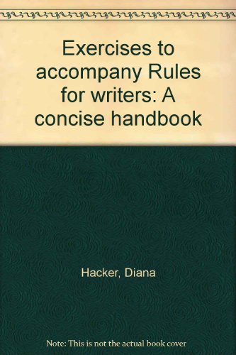 Stock image for Exercises to accompany Rules for writers: A concise handbook for sale by Wonder Book