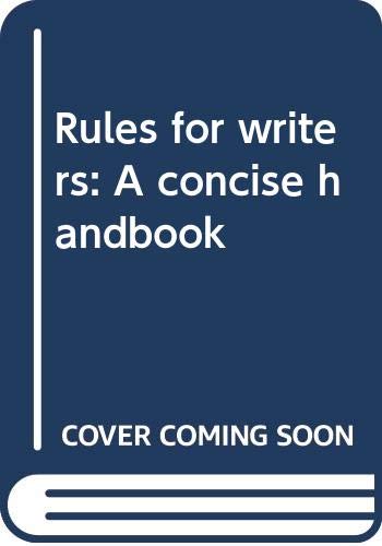 Beispielbild fr Rules for writers: A concise handbook zum Verkauf von Wonder Book