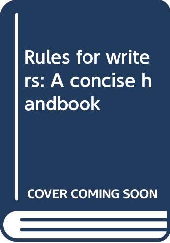 Stock image for Rules for writers: A concise handbook for sale by Wonder Book