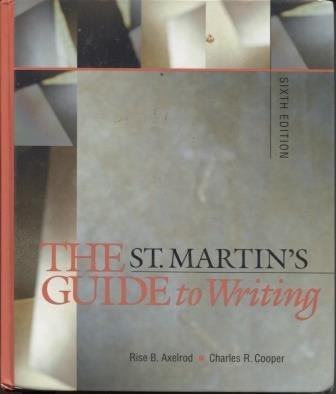 Imagen de archivo de The St. Martin's Guide to Writing 3rd edition a la venta por SecondSale