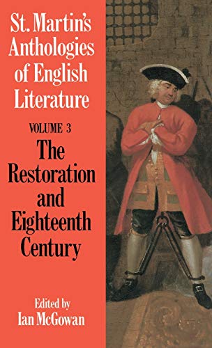 9780312044770: St. Martin's Anthologies of English Literature: The Restoration and Eighteenth Century