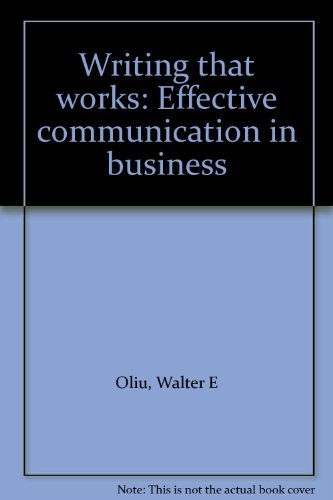 Beispielbild fr Writing that works: Effective communication in business zum Verkauf von Wonder Book