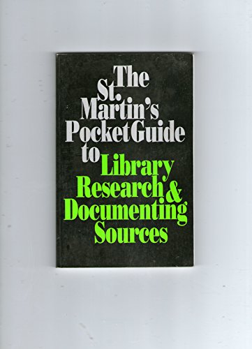 Stock image for The St. Martin's Pocket Guide to Library Research and Documenting Sources for sale by HPB Inc.