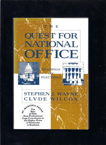 Beispielbild fr The Quest for National Office : Readings on Elections zum Verkauf von Better World Books