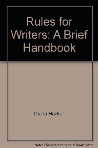 Beispielbild fr Rules for Writers: A Brief Handbook zum Verkauf von Wonder Book