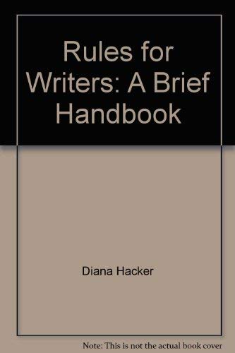 Stock image for Rules for Writers: A Brief Handbook for sale by Wonder Book