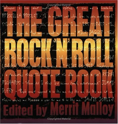 Beispielbild fr The Great Rock 'n' Roll Quote Book zum Verkauf von ThriftBooks-Atlanta