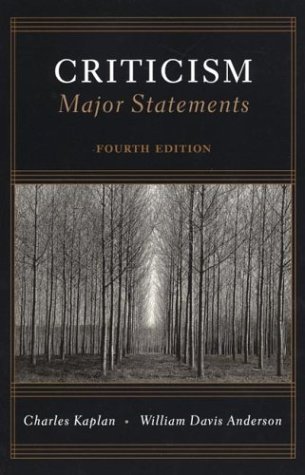 Beispielbild fr Criticism: Major Statements, 4th Edition zum Verkauf von ZBK Books