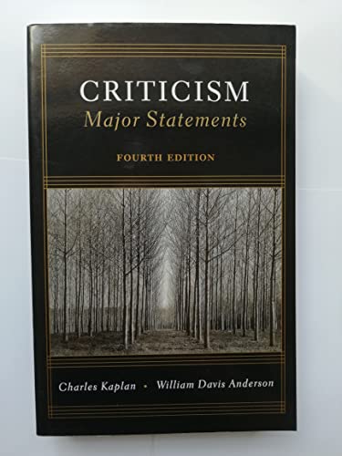 Imagen de archivo de Criticism: Major Statements, 4th Edition a la venta por BooksRun