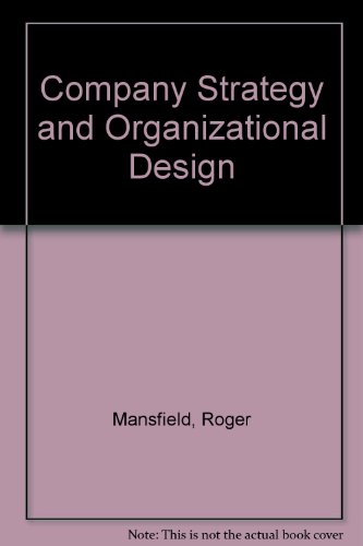 Stock image for Company Strategy and Organizational Design for sale by Trip Taylor Bookseller