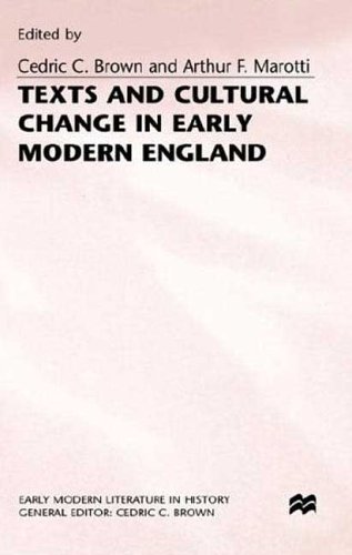 Stock image for Texts and Cultural Change in Early Modern England for sale by Anybook.com