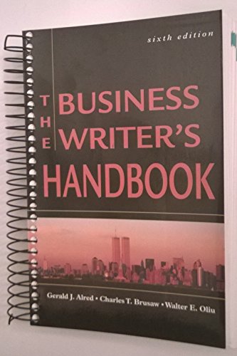 Stock image for The Business Writer's Handbook (Spiral) for sale by Wonder Book