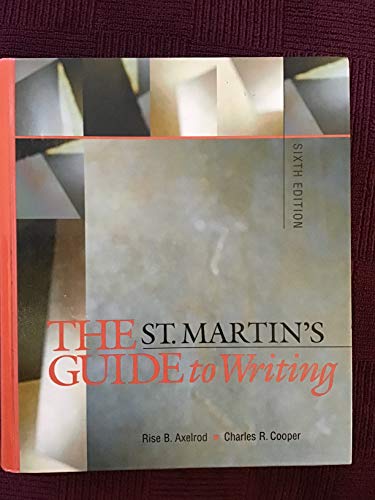 Imagen de archivo de The St. Martin's Guide to Writing : Short a la venta por Better World Books