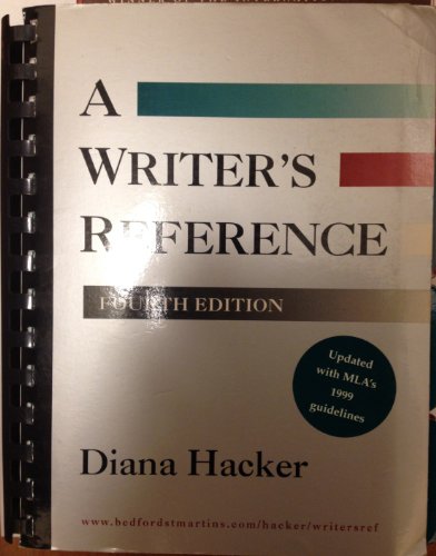 Stock image for Writer's Reference (with 1999 MLA Update) for sale by SecondSale