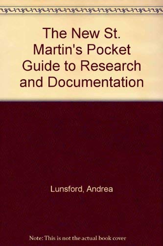 Stock image for The New St. Martin's Pocket Guide to Research and Documentation for sale by HPB-Red