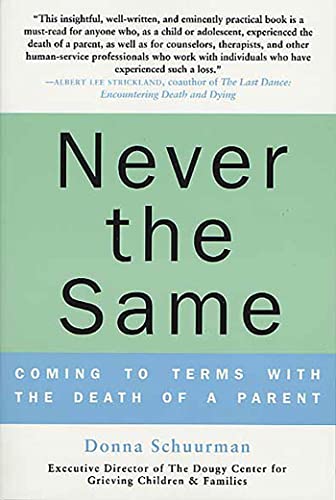 Beispielbild fr Never the Same: Coming to Terms with the Death of a Parent zum Verkauf von More Than Words