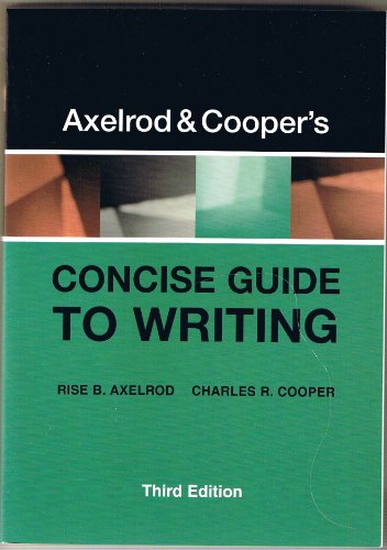 Stock image for Axelrod and Cooper's Concise Guide to Writing for sale by Better World Books