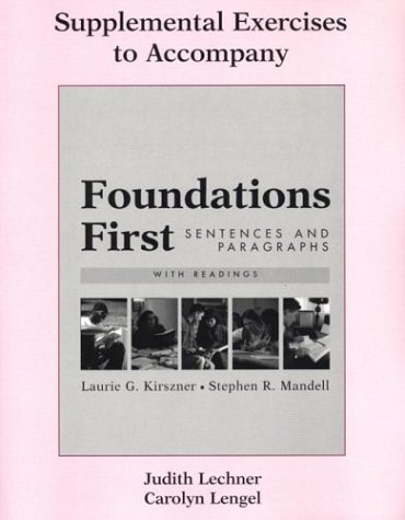 Stock image for Supplemental Exercises to Accompany Foundations First for sale by HPB-Red
