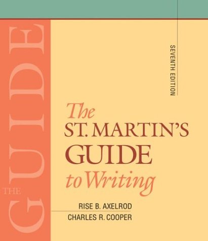 Imagen de archivo de The St. Martin's Guide to Writing : Short a la venta por BookHolders