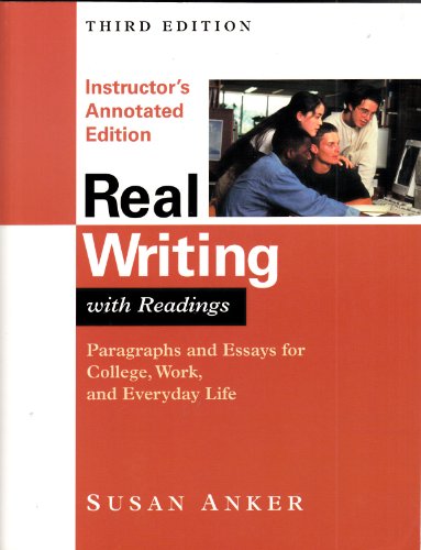 9780312405212: Real Writing with Readings: Paragraphs and Essays for College, Work, and Everyday Life