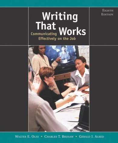 Imagen de archivo de Writing That Works : Communicating Effectively on the Job a la venta por Better World Books