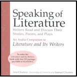 Imagen de archivo de Speaking of Literature: Literature and Its Writers a la venta por SecondSale