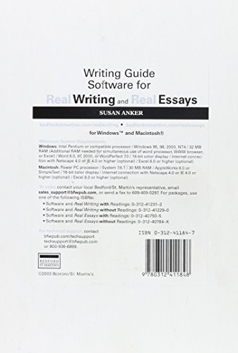 Beispielbild fr Writing Guide Software for Real Writing and Real Essays zum Verkauf von BookHolders