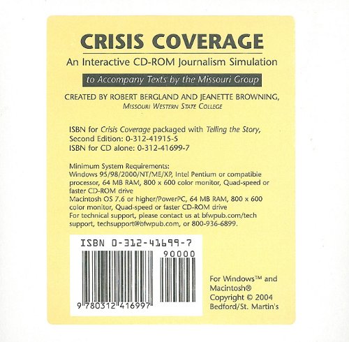 Imagen de archivo de Crisis Coverage - An Interactive CD-ROM Journalism Simulation a la venta por Ergodebooks