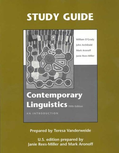 Stock image for Study Guide for Contemporary Linguistics for sale by HPB-Red