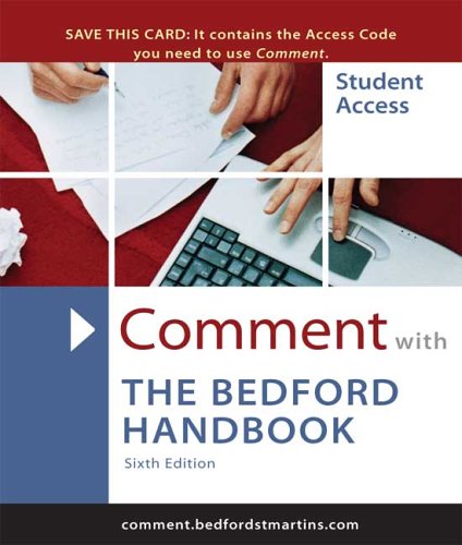 Comment with The Bedford Handbook (9780312419349) by Hacker, Diana; Creed, Walter