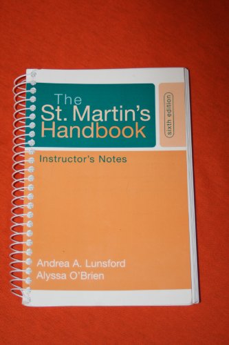 Stock image for The St. Martin's Handbook : Instructor's Notes for sale by Better World Books