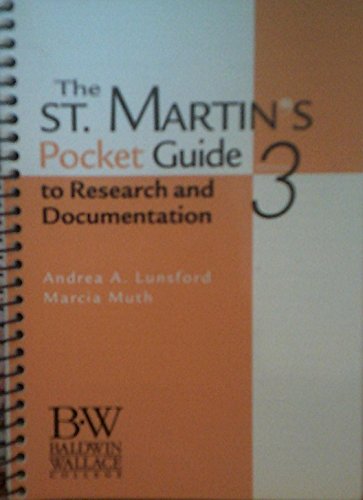 Stock image for The St. Martin's Pocket Guide to Research and Documentation for sale by Cheryl's Books