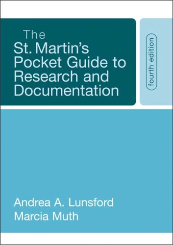 Imagen de archivo de St. Martin's Pocket Guide to Research and Documentation a la venta por BookHolders