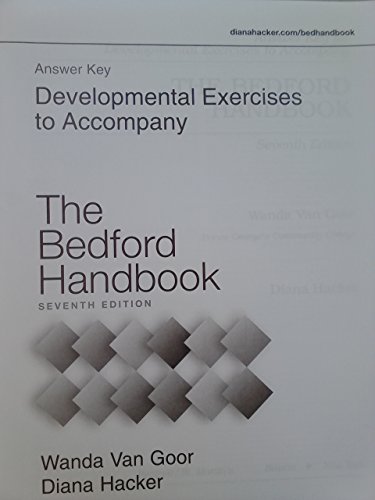 Stock image for Answer Key / Developmental Exercises t/a The Bedford Handbook for sale by ThriftBooks-Atlanta