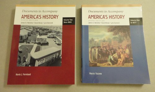 Beispielbild fr Documents to Accompany America's History: Volume One to 1877; Sixth Edition zum Verkauf von Dan Pope Books